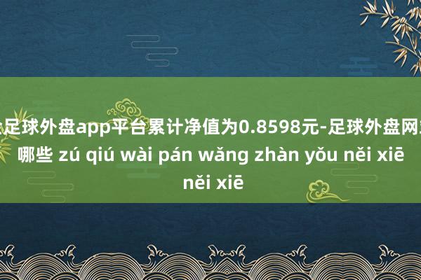 现金足球外盘app平台累计净值为0.8598元-足球外盘网站有哪些 zú qiú wài pán wǎng zhàn yǒu něi xiē