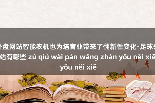 足球外盘网站智能农机也为培育业带来了翻新性变化-足球外盘网站有哪些 zú qiú wài pán wǎng zhàn yǒu něi xiē