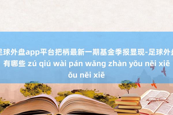 现金足球外盘app平台把柄最新一期基金季报显现-足球外盘网站有哪些 zú qiú wài pán wǎng zhàn yǒu něi xiē