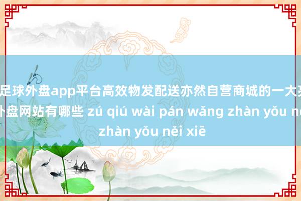 现金足球外盘app平台高效物发配送亦然自营商城的一大亮点-足球外盘网站有哪些 zú qiú wài pán wǎng zhàn yǒu něi xiē