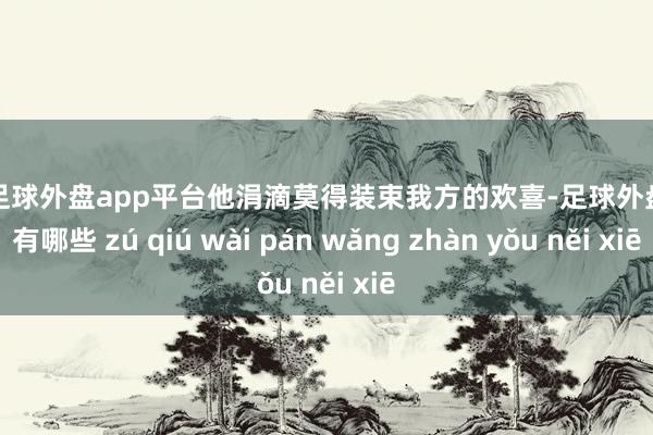 现金足球外盘app平台他涓滴莫得装束我方的欢喜-足球外盘网站有哪些 zú qiú wài pán wǎng zhàn yǒu něi xiē