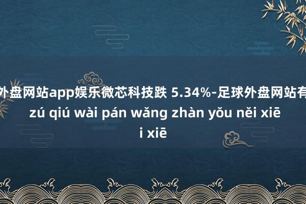 足球外盘网站app娱乐微芯科技跌 5.34%-足球外盘网站有哪些 zú qiú wài pán wǎng zhàn yǒu něi xiē