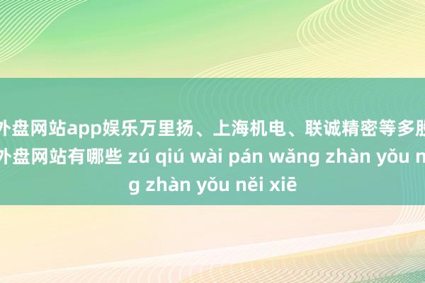 足球外盘网站app娱乐万里扬、上海机电、联诚精密等多股涨停-足球外盘网站有哪些 zú qiú wài pán wǎng zhàn yǒu něi xiē